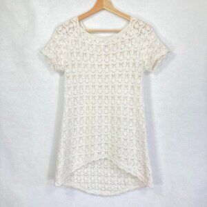 Zara Knit Open Knit High Low Hem Boho Beachy Sheer Size Med